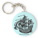 Tall sailing ship graphic art cool key chain keychains