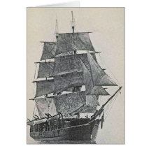 Tall Ship Logo Greeting Card