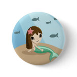 Tallulah the Mermaid Button