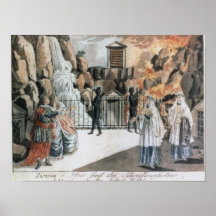 Tamino and Pamina before the temple Print