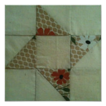 Tan and off white star quilt block photographic print