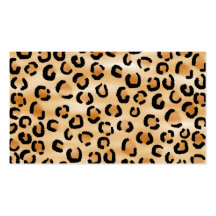 Tan, Black and Brown Leopard Print Pattern. Business Card Templates