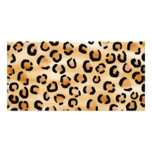 Tan, Black and Brown Leopard Print Pattern. Photo Card Template