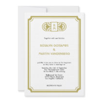 Tan black art deco retro Hollywood glam wedding