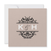 Tan & Black Square Crest Invite