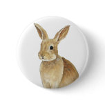 "Tan Bunny" Rabbitt Art Button