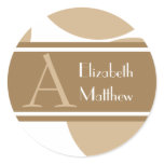 Tan Customise Last and First Name Sticker