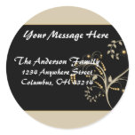 Tan & Gold Vine Design Return Address Labels stickers