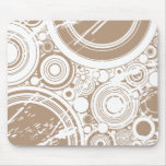 Tan Grunge Circles: Vector Art: mousepads