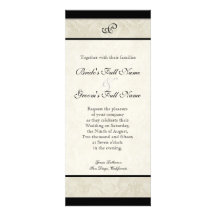 Tan n Cream Red Tulip Damask Wedding Custom Invites