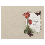 Tan n Cream Red Tulip Damask - Wedding Program