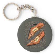 Tan Ostrich with Golden Buckles
