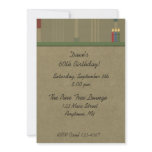 Tan Stripe Masculine Birthday Invitation