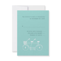 Tandem Bicycle Reply Card Announcement