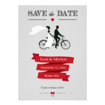 Tandem Bicycle Save the Date Cards