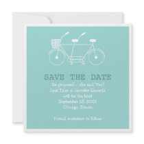 Tandem Bicycle Save the Date Personalized Invitation