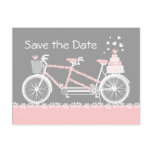 Tandem Bicycle Save The Date Postcard