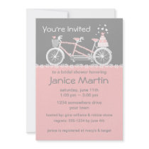 Tandem Bicycle Wedding Shower Invitation