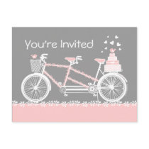 Tandem Bicycle Wedding Shower Invitation Postcard