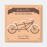 Tandem Bike (Coral) Save the Date Refrigerator Magnet