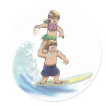 tandem surfers stickers