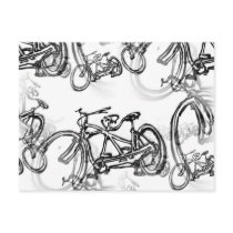 Tandem (Two Seater) Vintage Bicycle Postcard