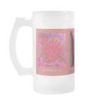 Tangerine Coral Plum Turquoise Frosted Glass Mug