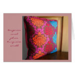 Tangerine Coral Plum Turquoise Scroll Card