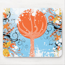 Tangerine Dreams Abstract Artwork Mouse Pads