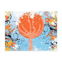 Tangerine Dreams Abstract Artwork Post Card