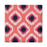 Tangerine Ikat - by TDStudio Fridge Magnet