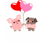 Tangled Hearts (Cartoon Pigs) Women T-shirt