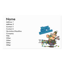 tangled in lights merry bleeping christmas cartoon business card templates
