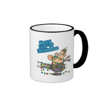 tangled in lights merry bleeping christmas cartoon coffee mugs