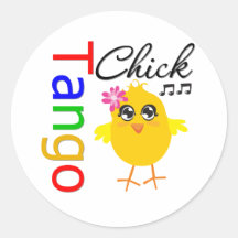 Tango Chick Round Sticker