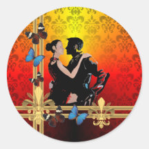 Tango on damask stickers