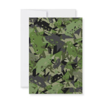 Tank Army Camouflage RSVP Card Personalized Invitation