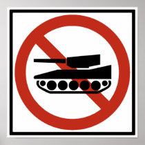 Tank Traffic Prohibited Highway Sign Posters