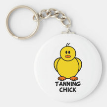 Tanning Chick Keychain