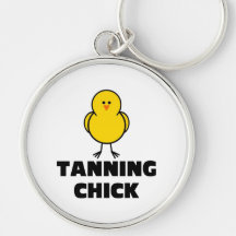 Tanning Chick Keychain