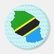 Tanzania Flag Map full size Fridge Magnets