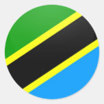 Tanzania quality Flag Circle Round Stickers