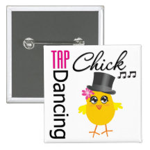 Tap Dancing Chick 2 Pinback Button