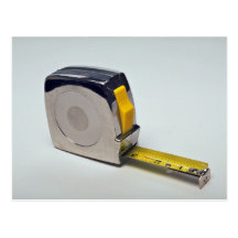 Tape for measuring objects postcard