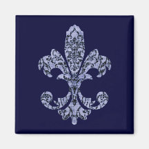 Tapestry Fleur de lis 1 Refrigerator Magnets