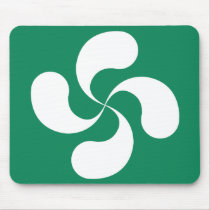 Tapis de Souris Croix Basque fond Vert "Lauburu"