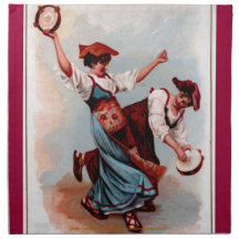 "Tarantella: An Italian Folk Dance" Printed Napkin