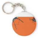 Tarantula Spider crawling on Halloween Orange keychains