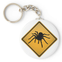 Tarantula Warning Sign Keychain