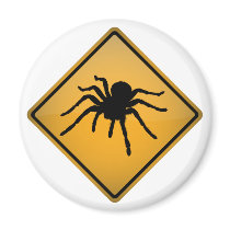 Tarantula Warning Sign Fridge Magnet